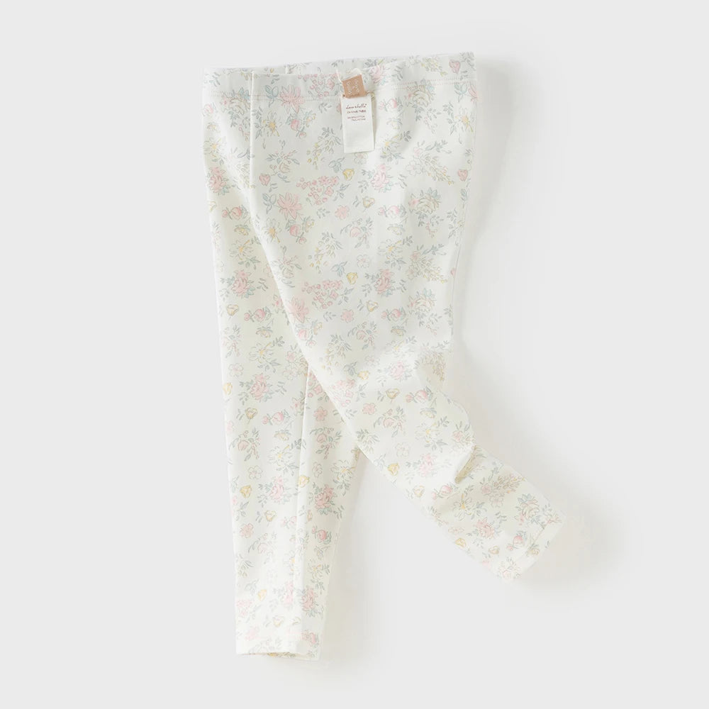 Dave Bella Children's Spring Printed Light Leggings Pants Girls Autumn Elastic Trouses Kids 1-7 Years Leggings Outdoor DB1260157