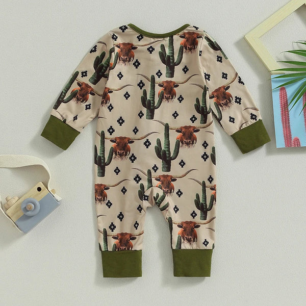 Animal Print Zipped Romper