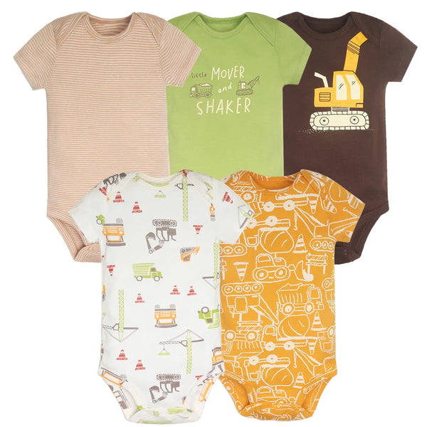 5PCS/Lot Baby Boys Girls Bodysuits 100% Cotton Short Sleeves Kids Clothes 6-24 Month Newborn Body Bright Prints bebe Jumpsuit
