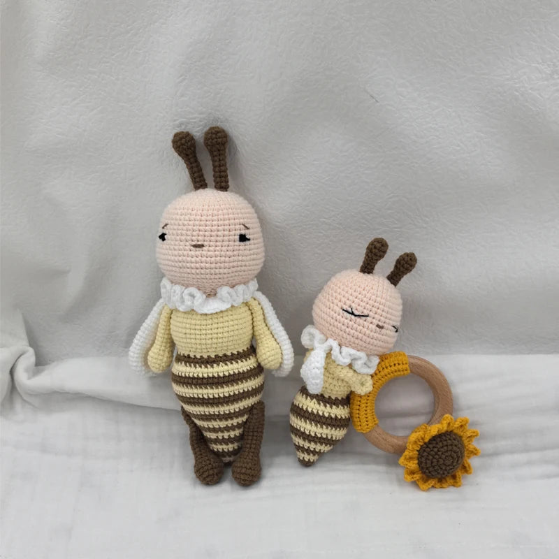 Baby Security Blanket Towel Feeding Bib Soft Towel Cotton Burping Cloth Infant Shower Gift Knitted Lovely Animal Rattle Sleep To