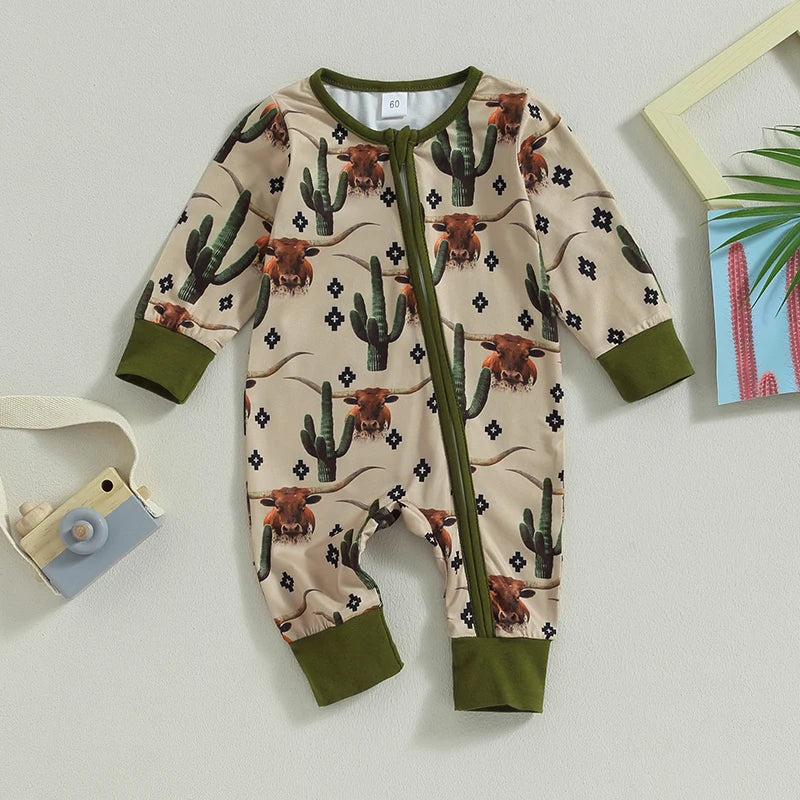 Animal Print Zipped Romper