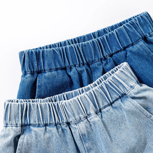 Amila 2026 Spring Children's Jeans Loose Wide Leg Embroidered Stripe Design Casual Daily Fashion Children's Underwear
