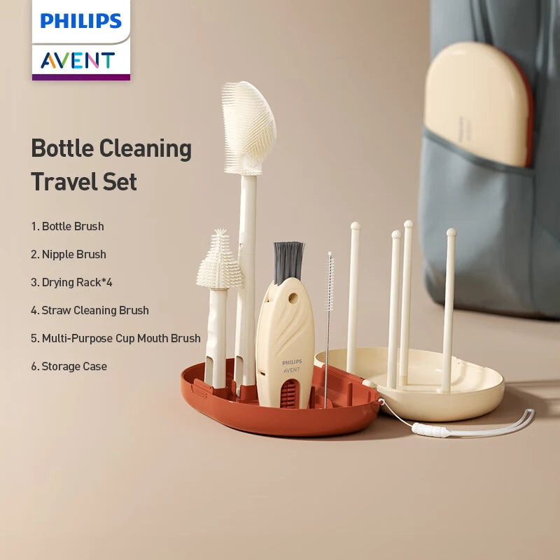 Avent Baby Bottle Cleaning Travel Set Bottle Brush Nipple Brush Multi-Purpose Cup Mouth Brush For Feeding Bottle