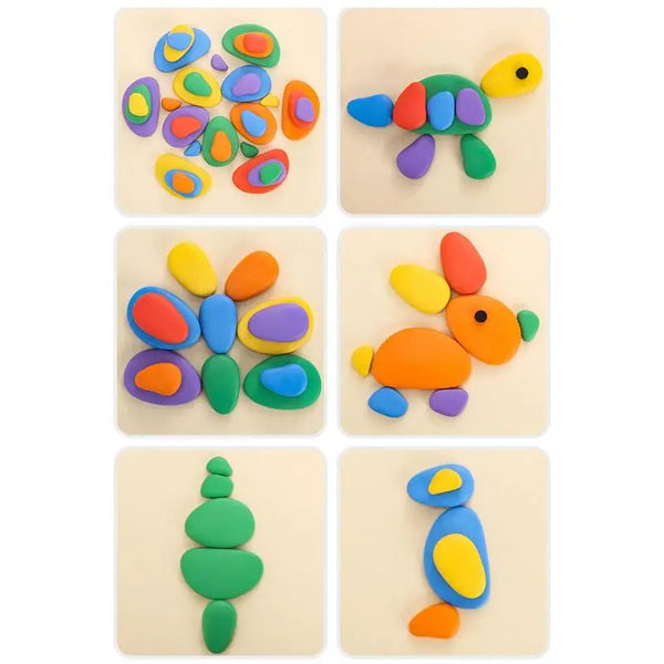 Rainbow Puzzle Pebbles