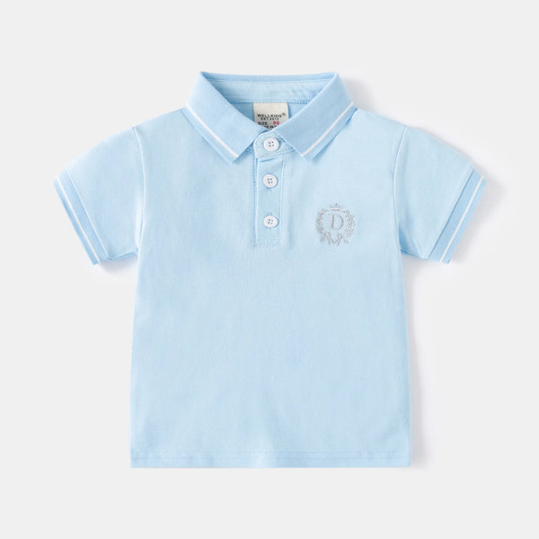 Embroidery Logo Boys Polo Tshirts Summer Toddler Kids Tops Tees Children's Clothes