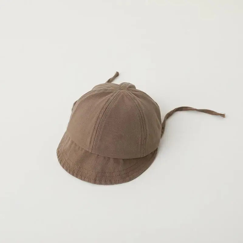 Summer Baby Sun Hat Korean Solid Color Infant Baseball Cap Outdoor Adjustable Drawstring Lace-up Kids Bucket Hats