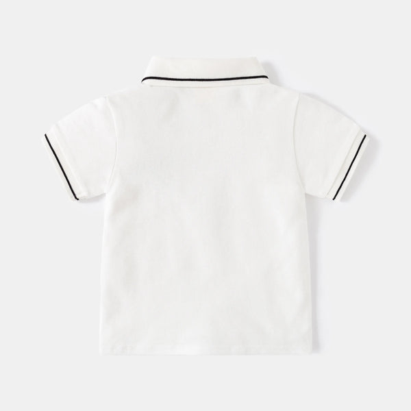 Embroidery Logo Boys Polo Tshirts Summer Toddler Kids Tops Tees Children's Clothes
