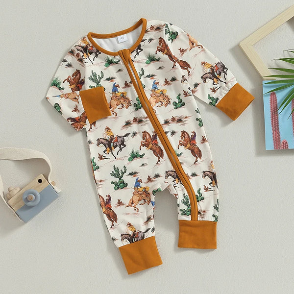 Animal Print Zipped Romper