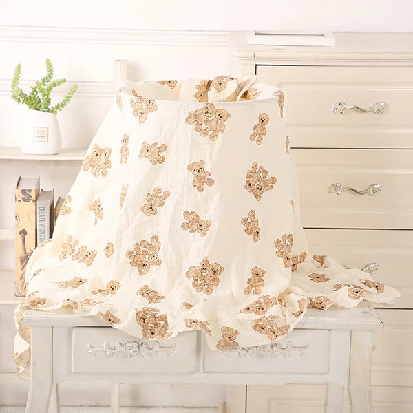 Cotton Baby Blanket Muslin Swaddle Newborn Receive Blanket Ruffle Children's Bedding Gauze Stroller Cover Babies Accessories