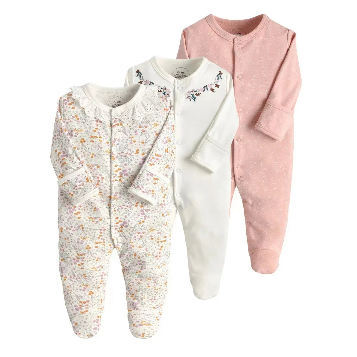 3Pcs/Lot Spring Autumn Cotton Baby Romper Cartoon Long Sleeve Baby Boy Girl Clothing Infant Kids Jumpsuit Newborn Pajimas 3-12M