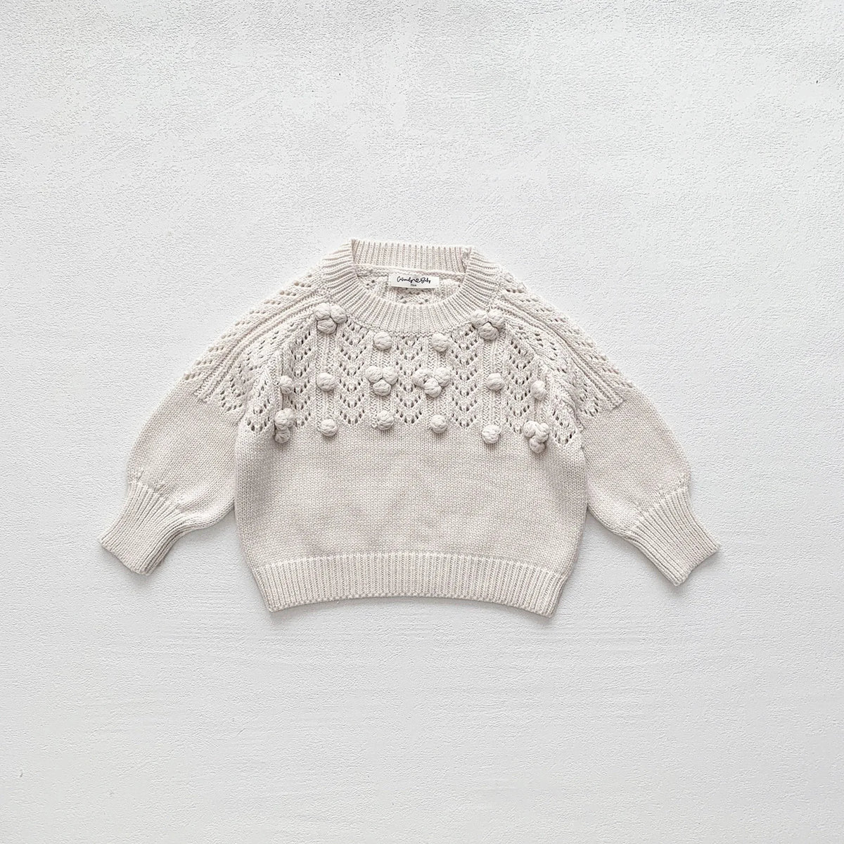 deer jonmi New Autumn Toddlers Girls Knitted Pullovers Sweaters Handmade Crochet Korean Style Hollow Out Baby Kids Sweater
