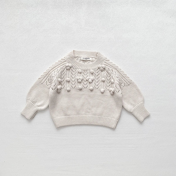 deer jonmi New Autumn Toddlers Girls Knitted Pullovers Sweaters Handmade Crochet Korean Style Hollow Out Baby Kids Sweater
