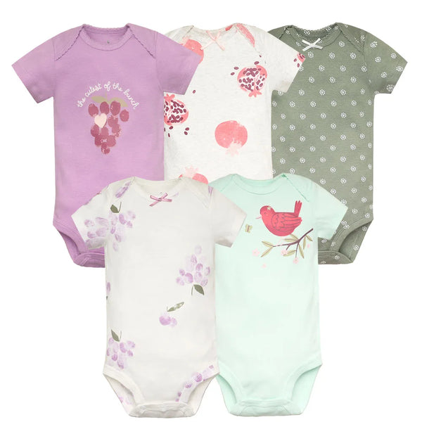 5PCS/Lot Baby Boys Girls Bodysuits 100% Cotton Short Sleeves Kids Clothes 6-24 Month Newborn Body Bright Prints bebe Jumpsuit