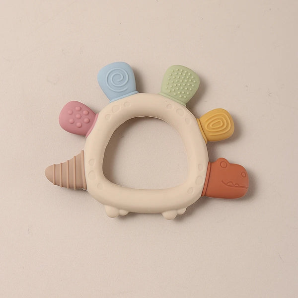 2026 Silicone teether baby gift dinosaur shaped bunny cartoon cute teething toy  chew bead sensory gum relief soother bpa free
