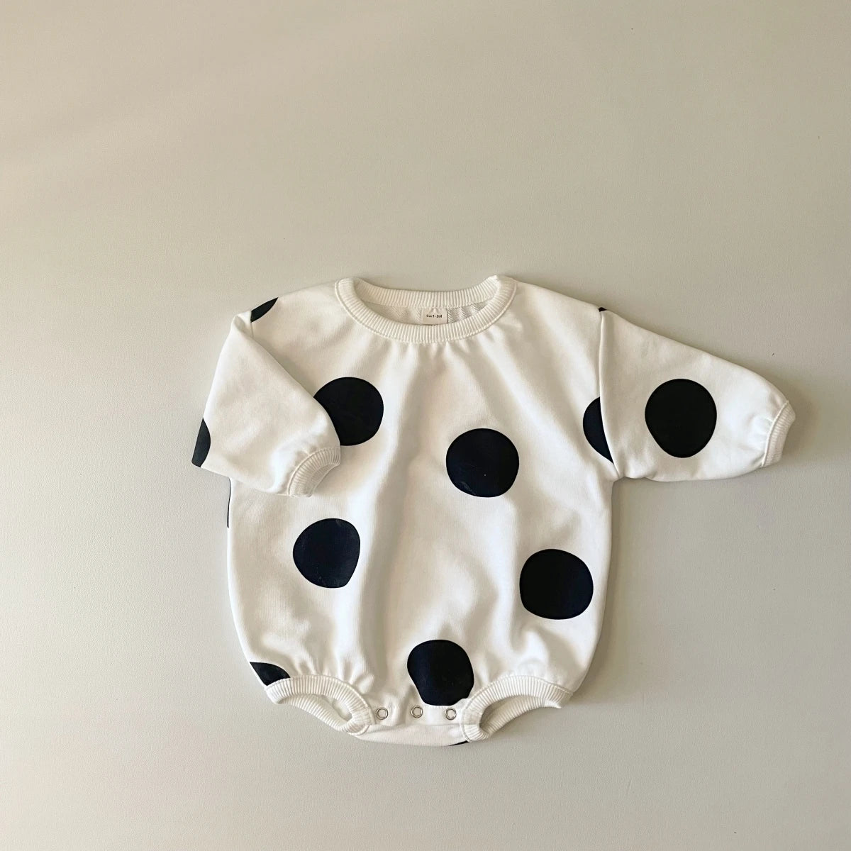 Korean INS Baby Girls Romper Clothes for Newborns Bodysuit Long Sleeve Polka Dots Sweatshirt Romper 2023 Autumn Baby Boy Romper