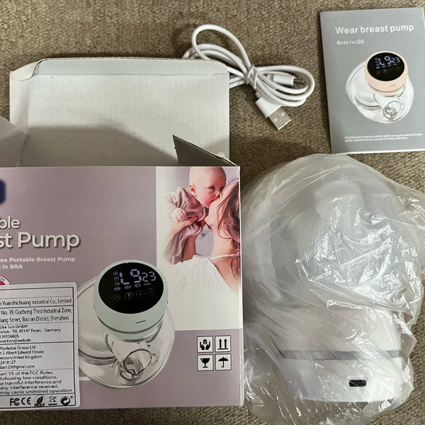 Portable Rechargeable Electric Breast Pump Integrated Silicone Breast Collector Wireless Wearable Hands Free Breast Pump