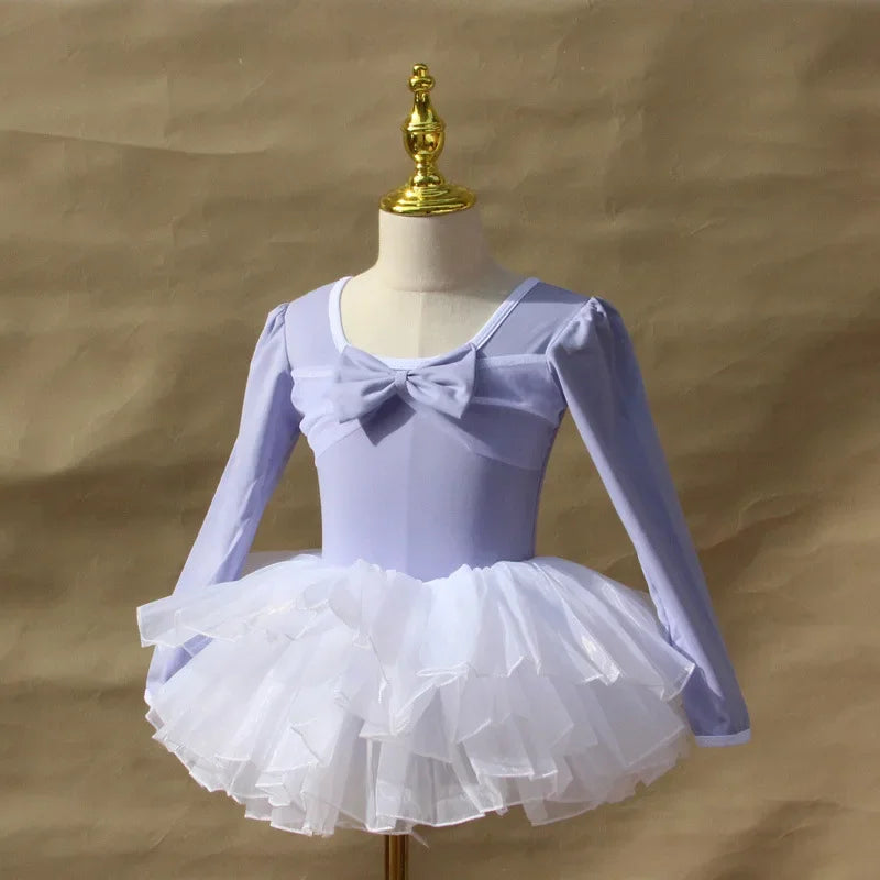 Ballet Tutu for Girls Performance Outfits Dance Costume Children Ballet Leotards with Skirt Princess Kids Clothes Gymnastics