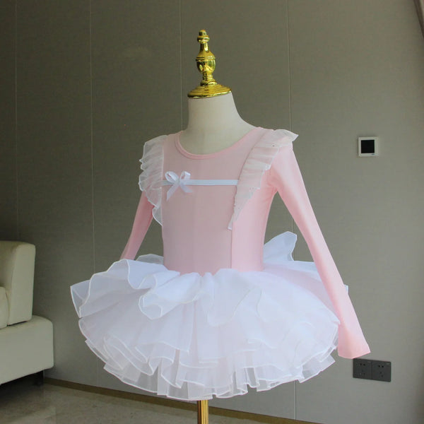 Ballet Tutu for Girls Performance Outfits Dance Costume Children Ballet Leotards with Skirt Princess Kids Clothes Gymnastics