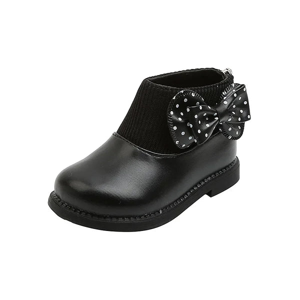 Kids Short Boots Girls Shoes Autumn Winter Warm Knitted Children Boots Princess Sweet Bow Toddler Girls Boots Shoes Child H11071