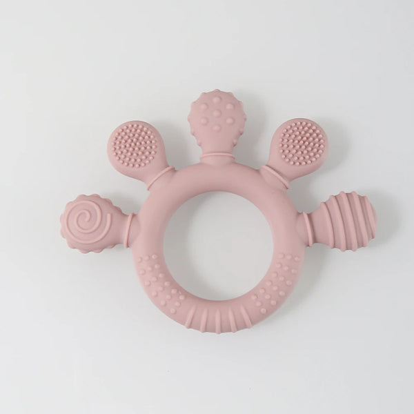 2026 Silicone teether baby gift dinosaur shaped bunny cartoon cute teething toy  chew bead sensory gum relief soother bpa free
