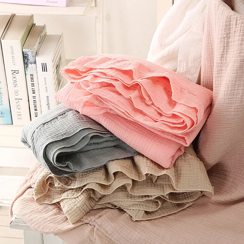 Cotton Baby Blanket Muslin Swaddle Newborn Receive Blanket Ruffle Children's Bedding Gauze Stroller Cover Babies Accessories