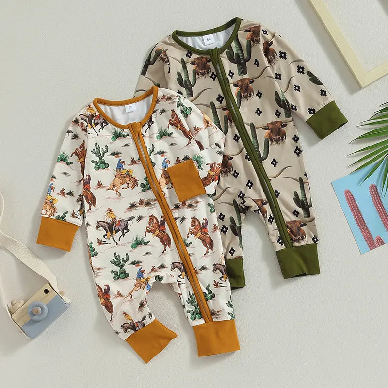 Animal Print Zipped Romper