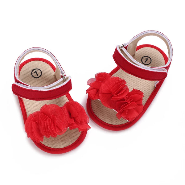 2025 Baby Girls Sandals Soft Sole Summer Infant Wedding Dress Flat Shoes Beach Sandal Newborn Crib Shoes First Walkers