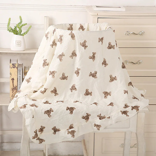 Cotton Baby Blanket Muslin Swaddle Newborn Receive Blanket Ruffle Children's Bedding Gauze Stroller Cover Babies Accessories