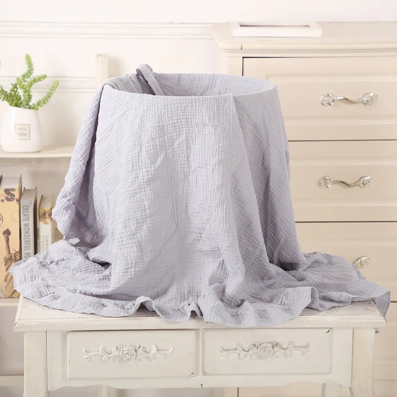 Cotton Baby Blanket Muslin Swaddle Newborn Receive Blanket Ruffle Children's Bedding Gauze Stroller Cover Babies Accessories