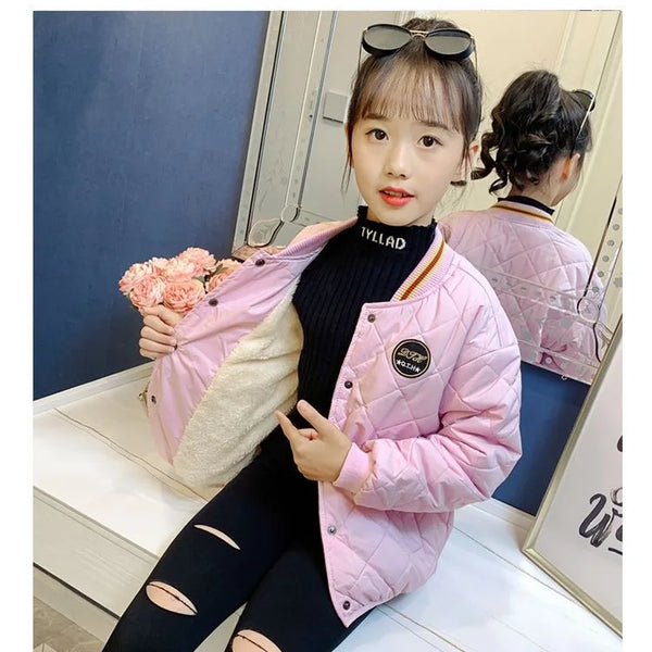 New Girls Jacket Winter Long Style Solid Color Waist Plus Velvet Warm Hooded Coat For Kids 4-12 Years Teenager Girl Down Parka