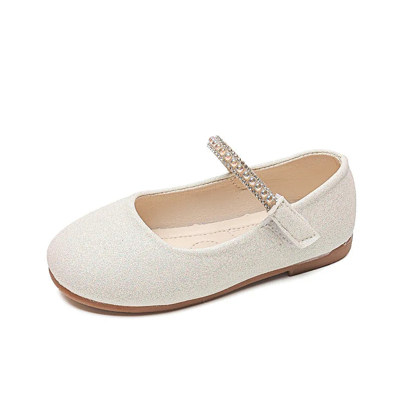 Girls Mary Janes Shoes for Party Wedding Children Princess Shoes Kids Rhinestones Shine Shoes Solid Color Simple Non-slip 2026
