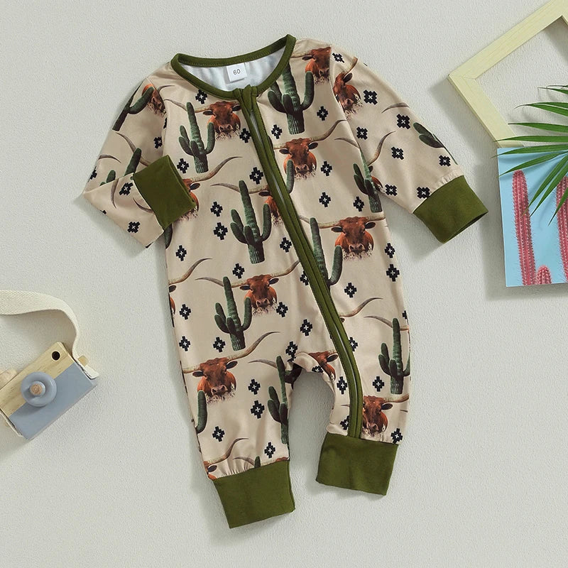 Animal Print Zipped Romper