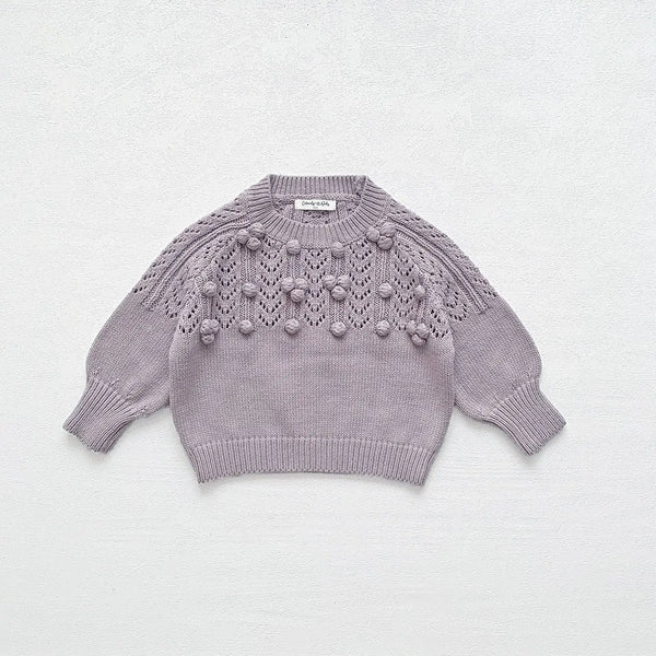 deer jonmi New Autumn Toddlers Girls Knitted Pullovers Sweaters Handmade Crochet Korean Style Hollow Out Baby Kids Sweater