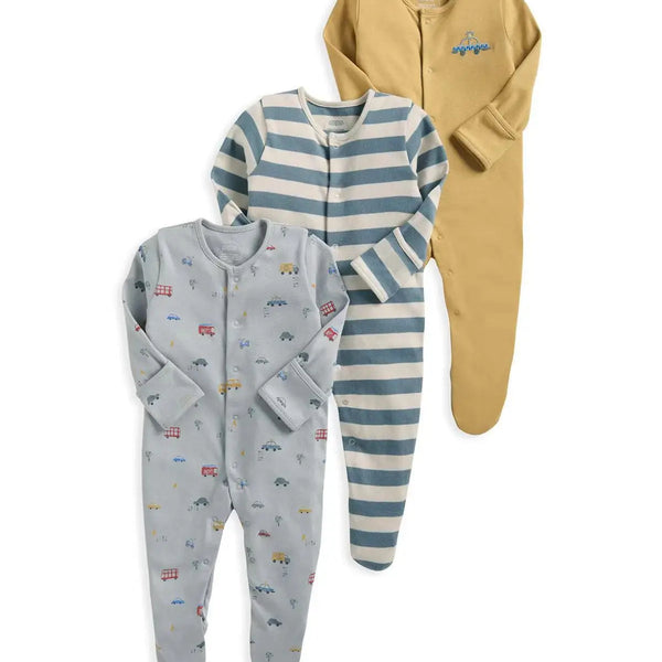 3Pcs/Lot Spring Autumn Cotton Baby Romper Cartoon Long Sleeve Baby Boy Girl Clothing Infant Kids Jumpsuit Newborn Pajimas 3-12M