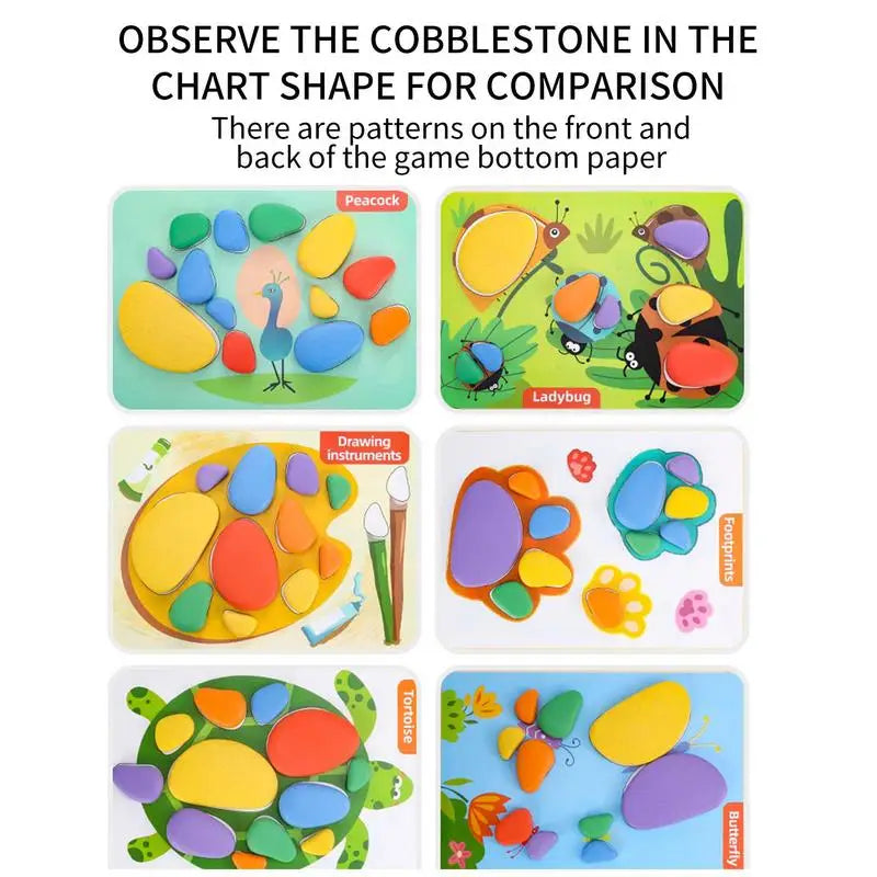 Rainbow Puzzle Pebbles