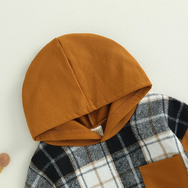 Long Sleeve Plaid Patchwork Jumpsuit