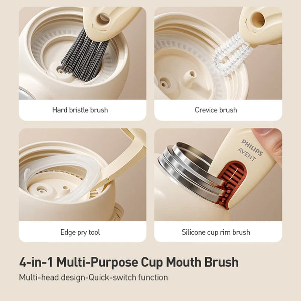 Avent Baby Bottle Cleaning Travel Set Bottle Brush Nipple Brush Multi-Purpose Cup Mouth Brush For Feeding Bottle
