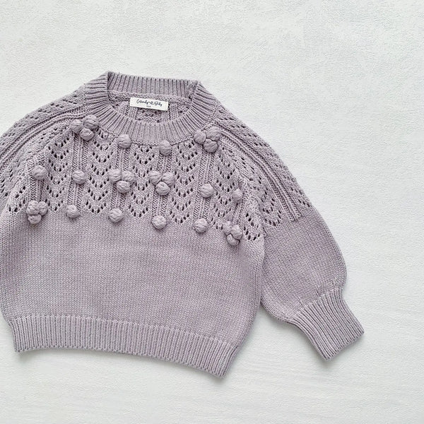 deer jonmi New Autumn Toddlers Girls Knitted Pullovers Sweaters Handmade Crochet Korean Style Hollow Out Baby Kids Sweater